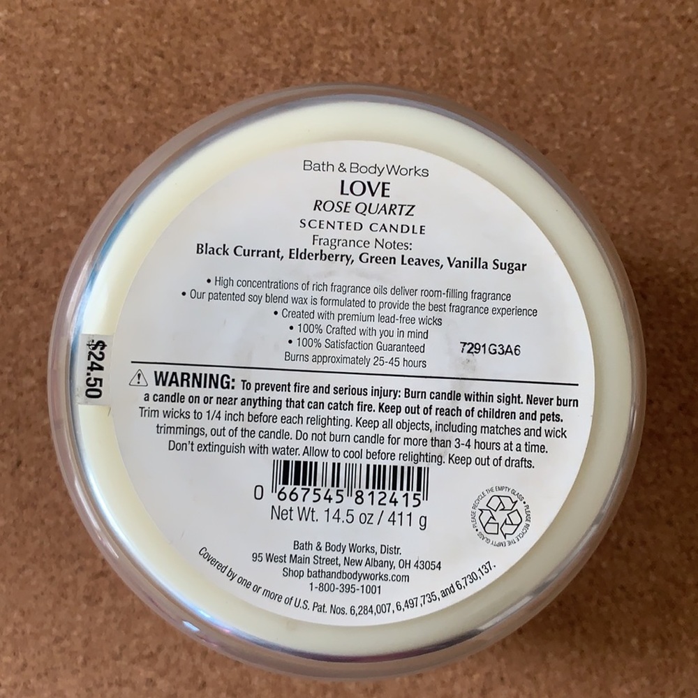 B&BW Rose Quartz 3-Wick Candle - Picture 6 of 6